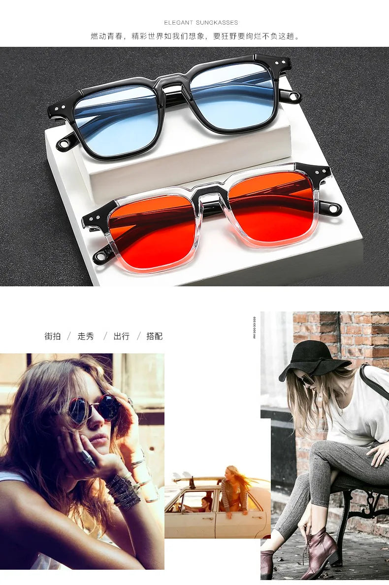 Fashionable Retro Square Sunglasses for Men & Women | Hip Hop Style