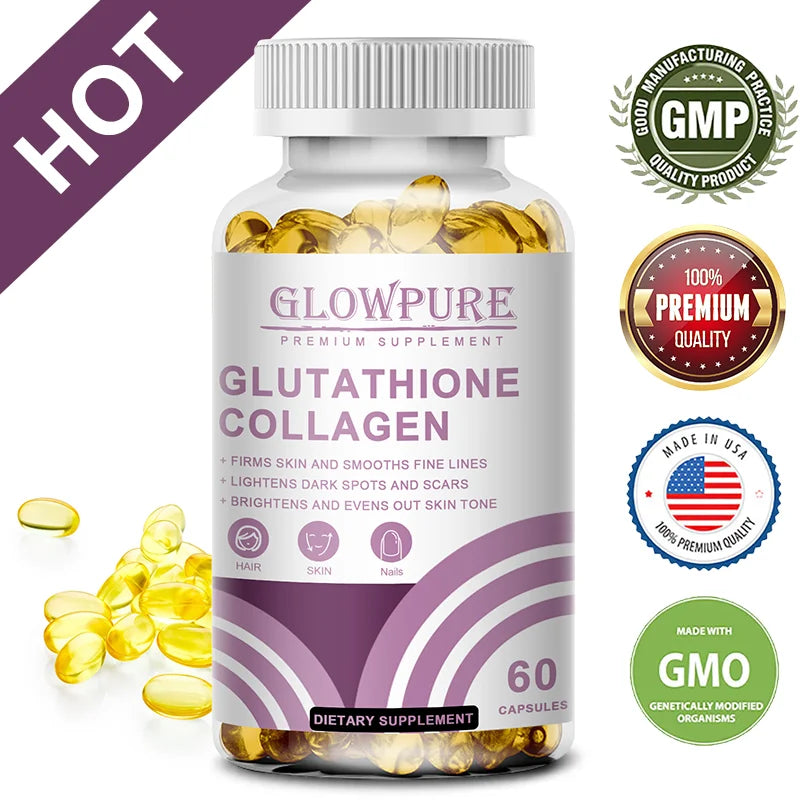 Vegan Glutathione Collagen Capsules for Skin Tone & Beauty Care