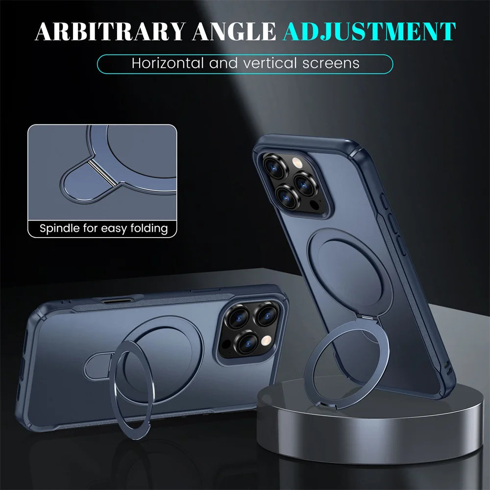 MagSafe Wireless Charge Folding Stand Phone Case | Anti-Slip Bumper Cover