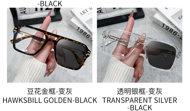 Vintage Square Sunglasses for Men and Women | Photochromic Eyewear
