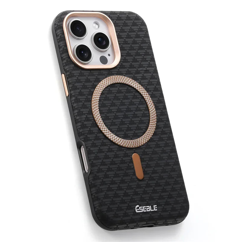 Luxury Leather Carbon Fiber Texture Phone Case for iPhone Pro Max