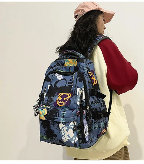 Trendy Personalized Graffiti Backpack | Large Capacity Unisex Bag