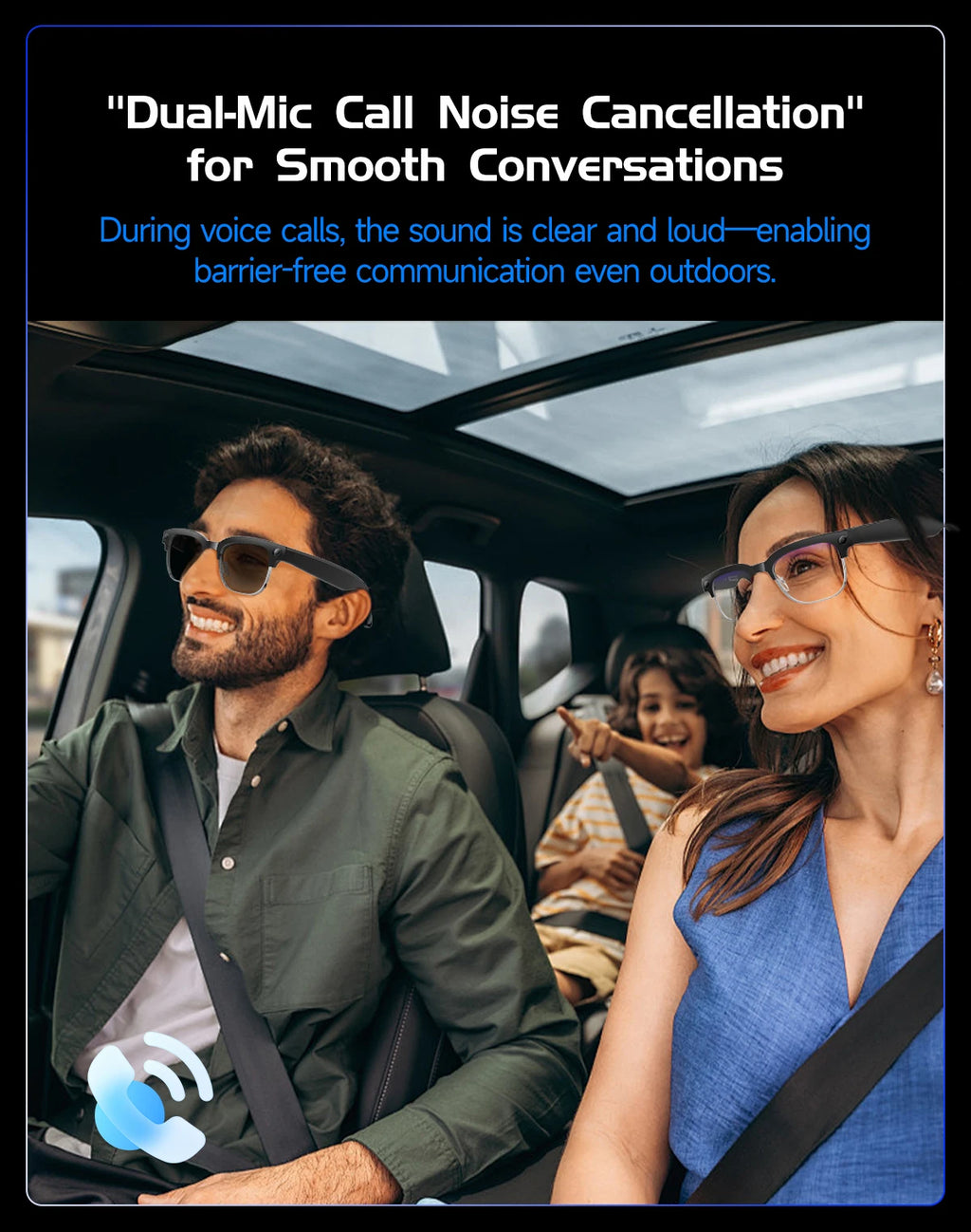 AI Smart Glasses with 8K HD Camera | Bluetooth Call & Voice Control