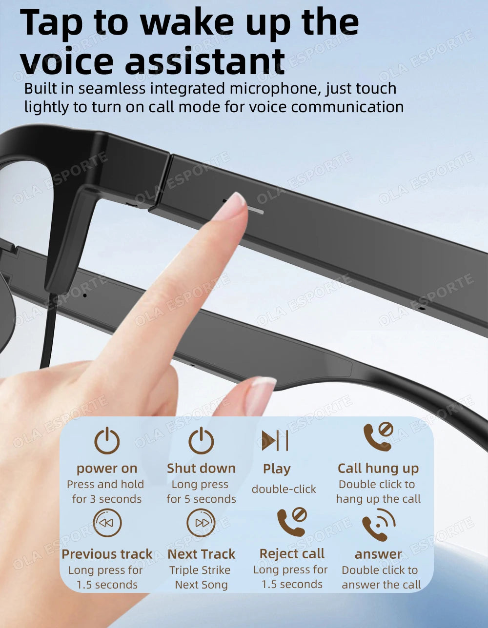 Photosensitive Smart Glasses with Bluetooth & UV Protection