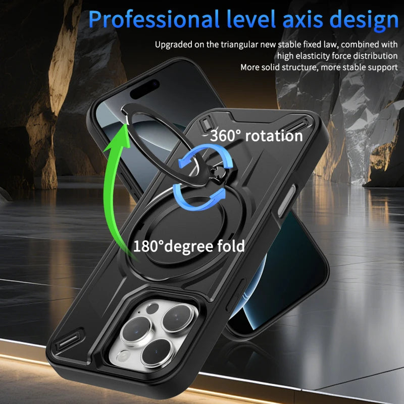 360 Rotating Shockproof Case for iPhone - Magnetic Protection