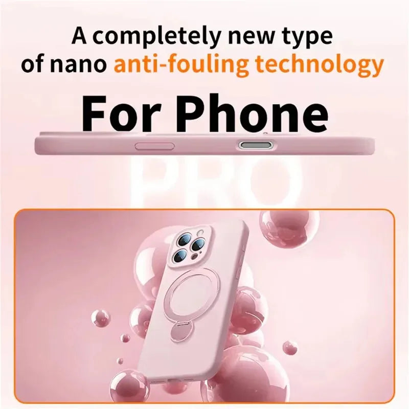 Liquid Matte Magnetic Stand Phone Case | Shockproof Design for iPhone