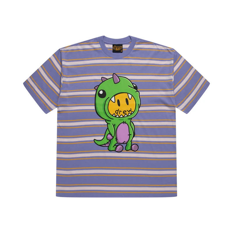 Men's Oversized Dinosaur Smiley Print T-Shirt | Casual Streetwear