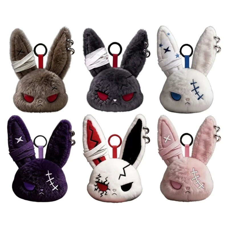 Gothic Rabbit Plush Keychain | Stylish Accessory for Bags