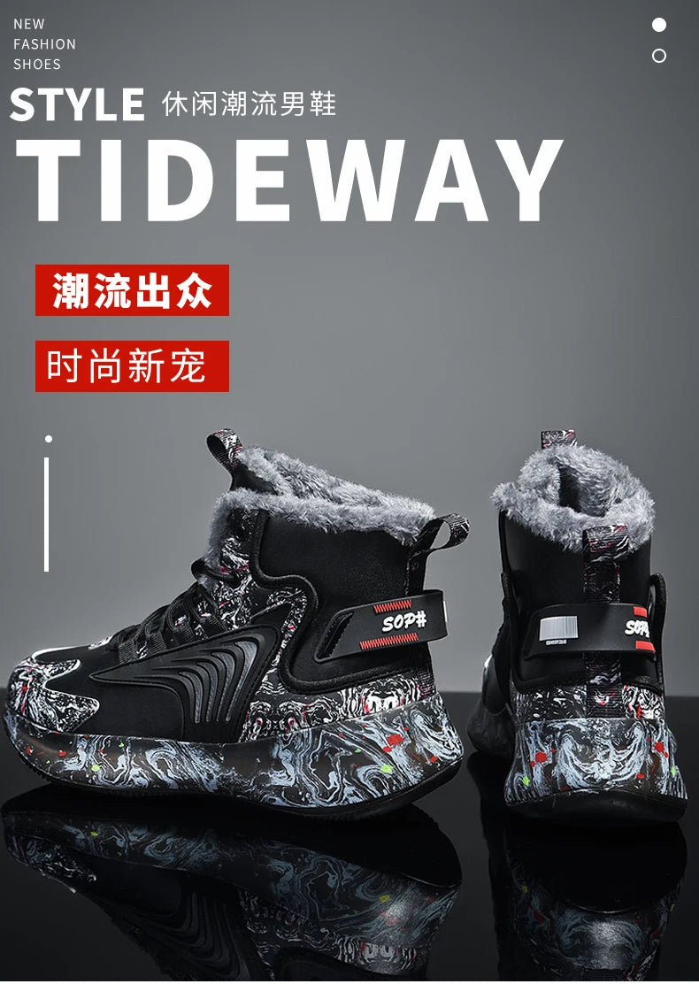 Men's Warm Waterproof Winter Boots | Non-Slip Plush Sneakers
