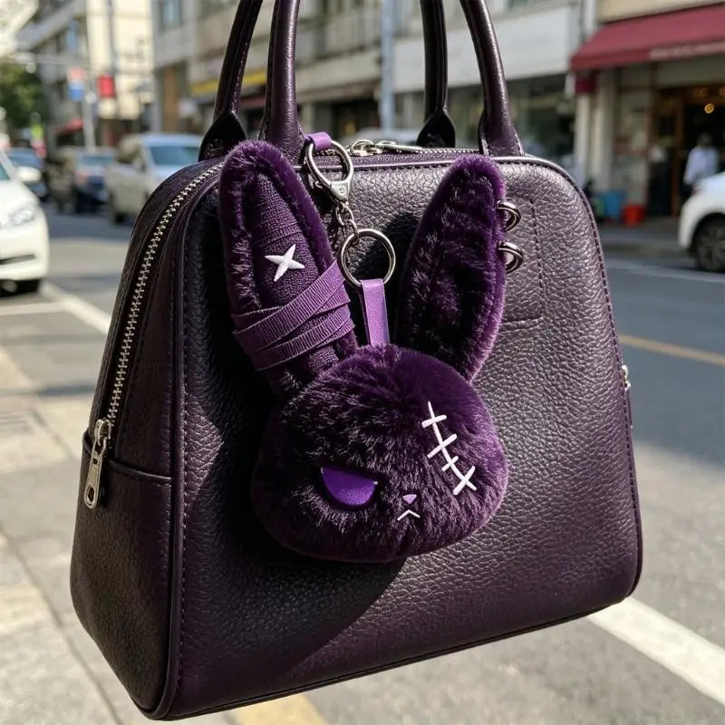 Gothic Rabbit Plush Keychain | Stylish Accessory for Bags