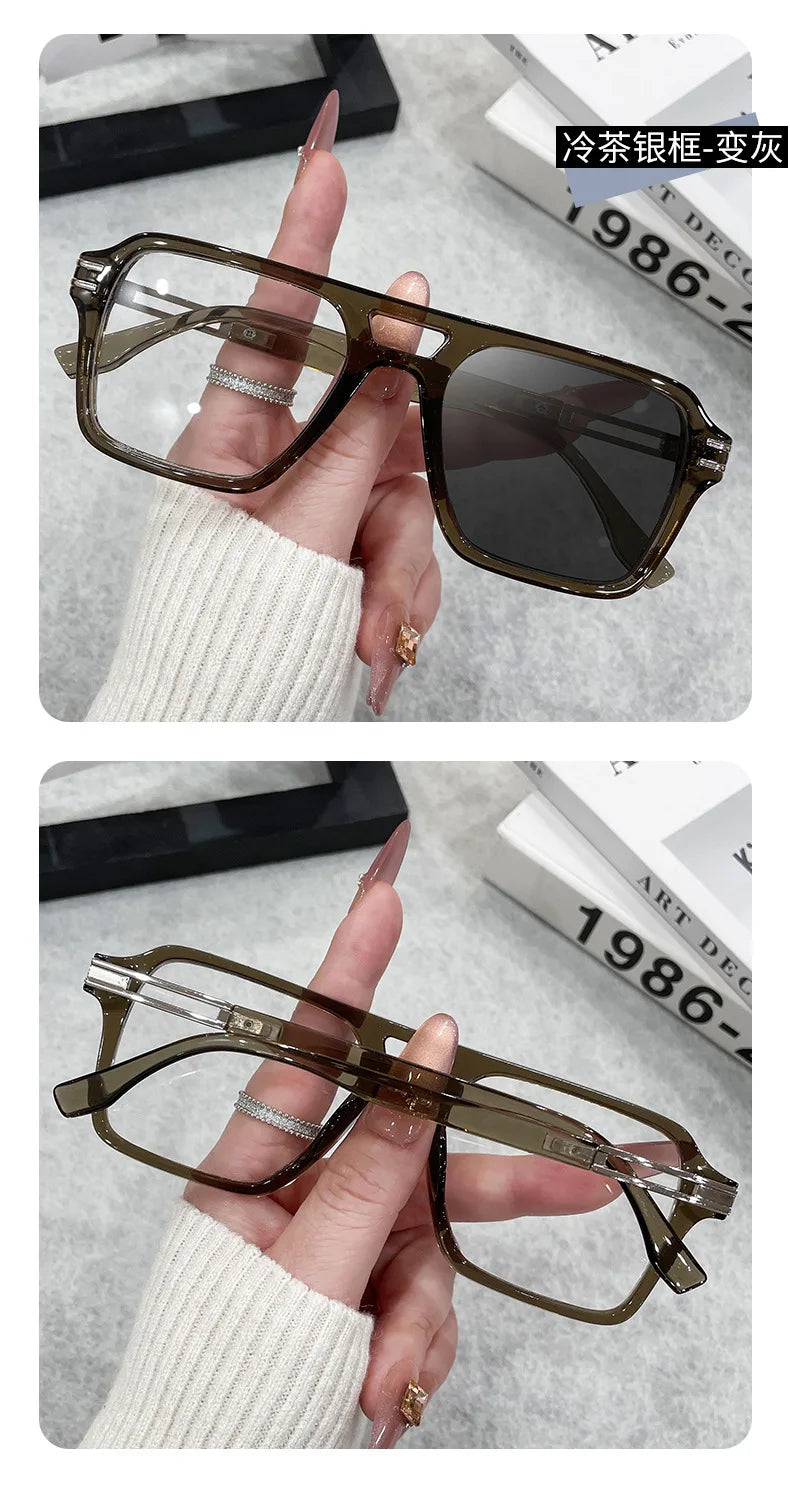 Vintage Square Sunglasses for Men and Women | Photochromic Eyewear