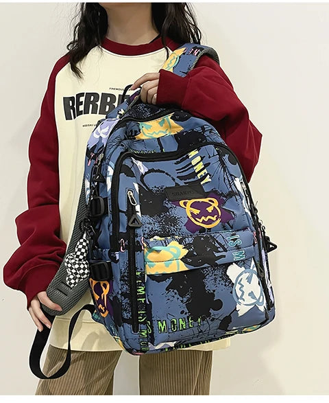 Trendy Personalized Graffiti Backpack | Large Capacity Unisex Bag