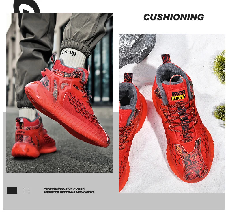 Men's Warm Waterproof Winter Boots | Non-Slip Plush Sneakers