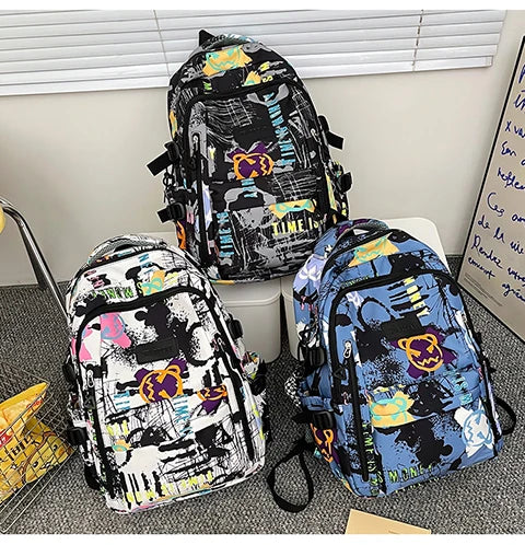 Trendy Personalized Graffiti Backpack | Large Capacity Unisex Bag