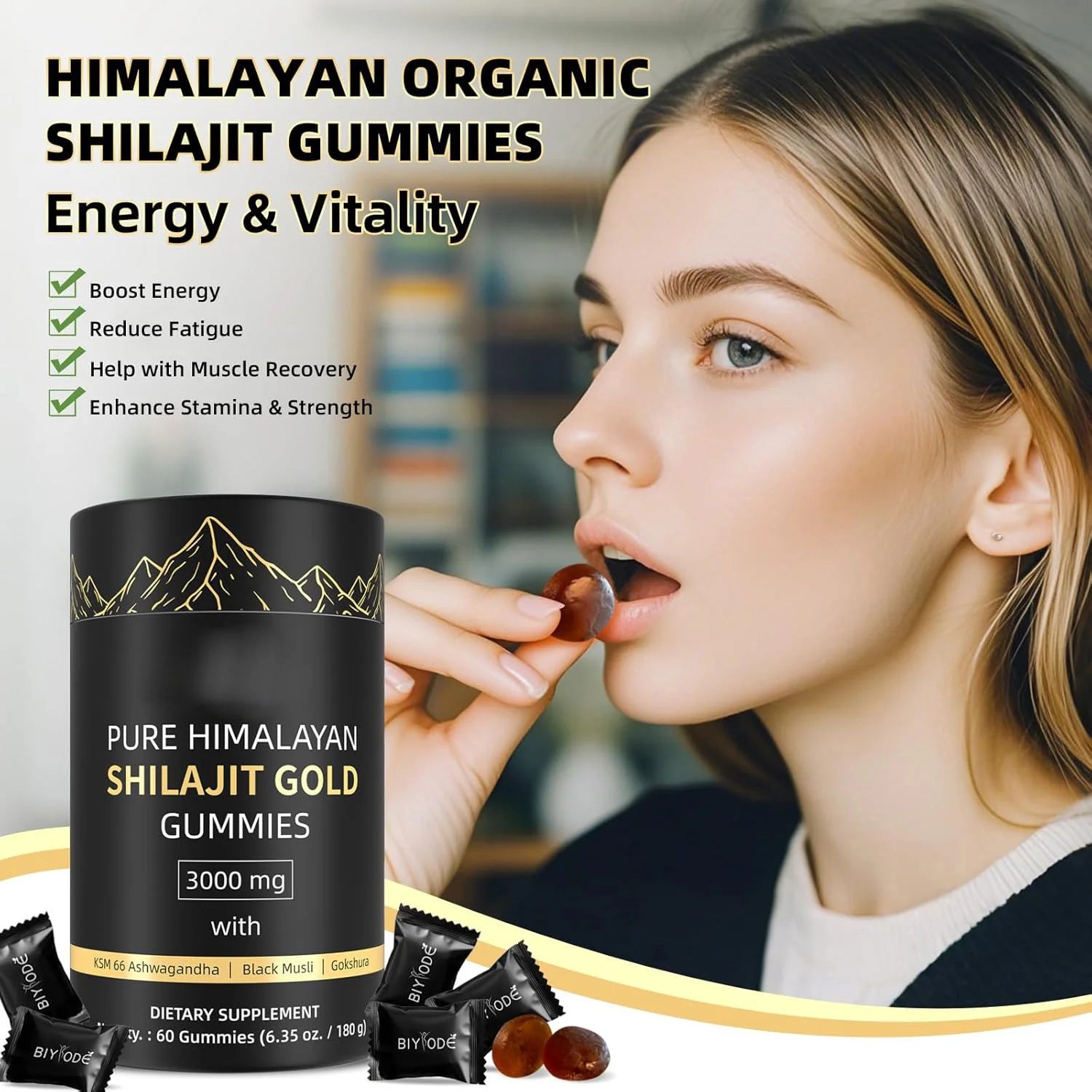 Pure Himalayan Shilajit Gold Gummies for Energy & Recovery