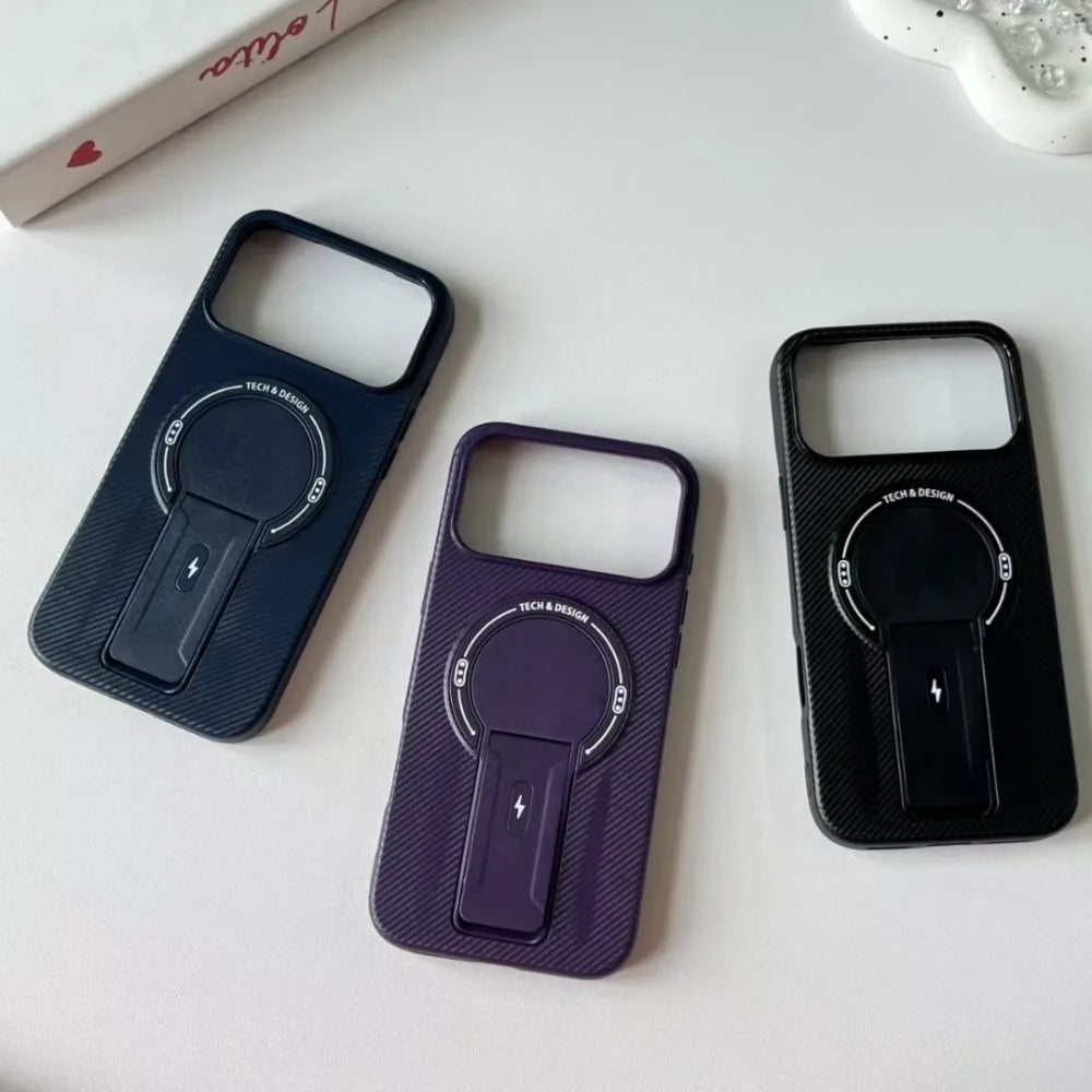 Luxury Invisible Stand Case for iPhone | Magnetic Matte Cover