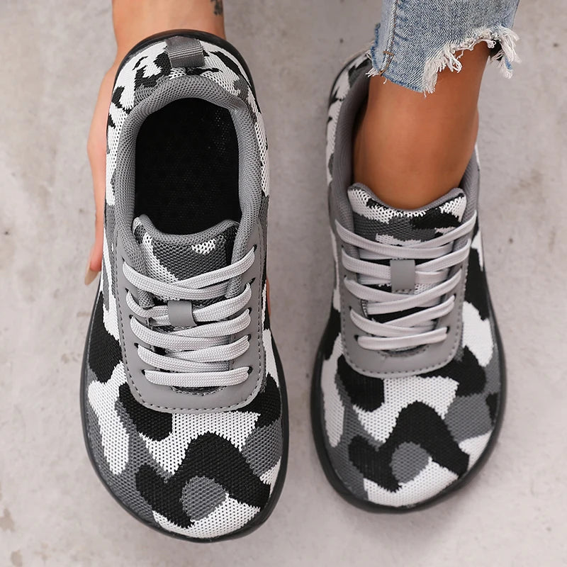 Camouflage Women's Breathable Mesh Flat Bottom Shoes | Comfort Fit