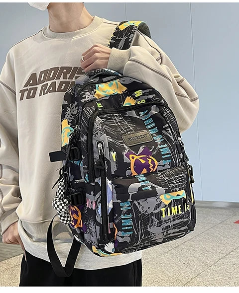 Trendy Personalized Graffiti Backpack | Large Capacity Unisex Bag
