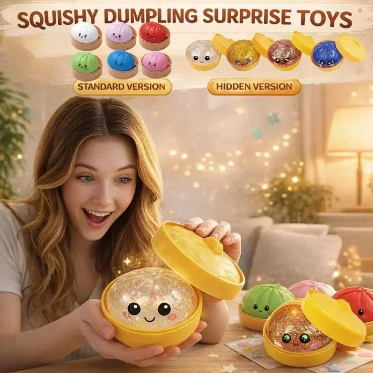 Ultra Rare Gold Glitter Dumpling Squishy | Stress Relief Toy