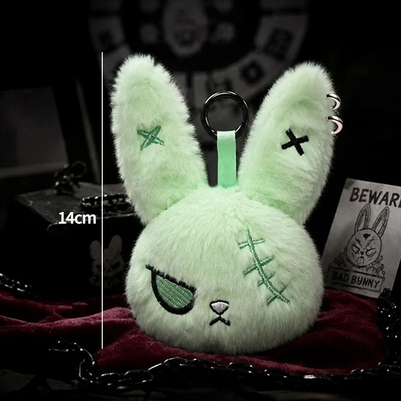 Gothic Bunny Keychain | Cute Rabbit Head Bag Charm for Halloween
