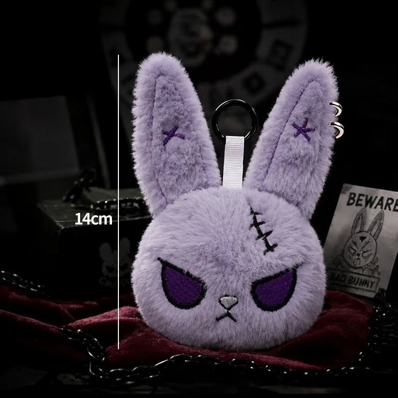Gothic Bunny Keychain | Cute Rabbit Head Bag Charm for Halloween