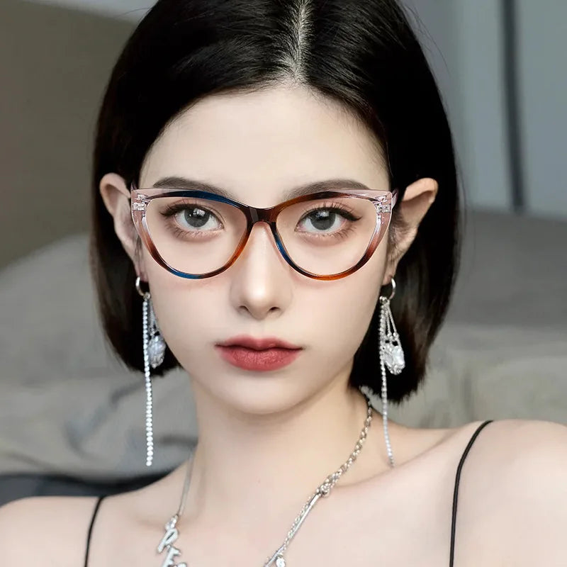 Women's Cat Eye Photochromic Anti-Radiation Glasses | Fashion Eyewear