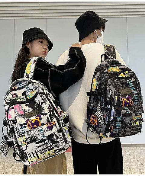 Trendy Personalized Graffiti Backpack | Large Capacity Unisex Bag