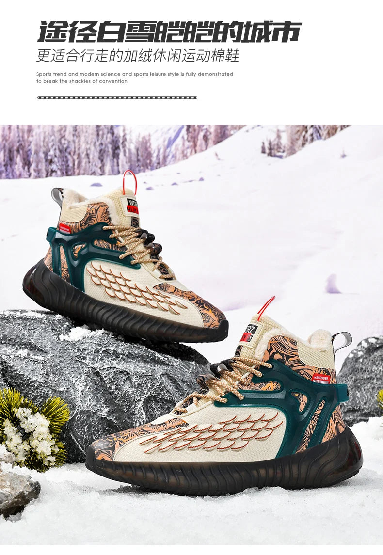 Men's Warm Waterproof Winter Boots | Non-Slip Plush Sneakers