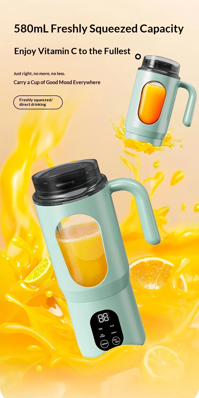 Portable 580ML Juice Maker Blender | Perfect for Shakes & Smoothies