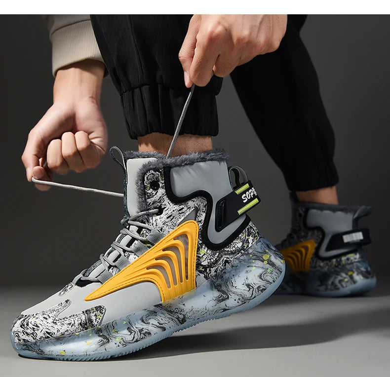 Men's Warm Waterproof Winter Boots | Non-Slip Plush Sneakers
