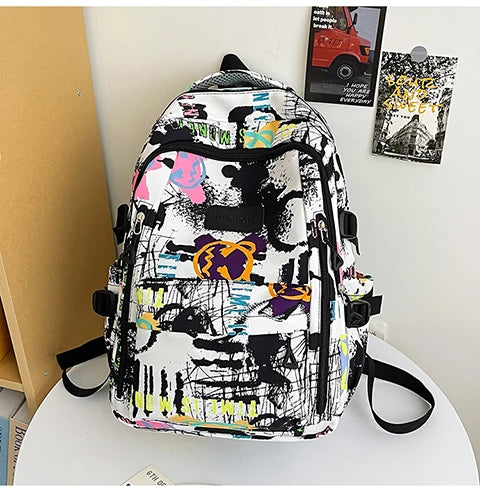 Trendy Personalized Graffiti Backpack | Large Capacity Unisex Bag