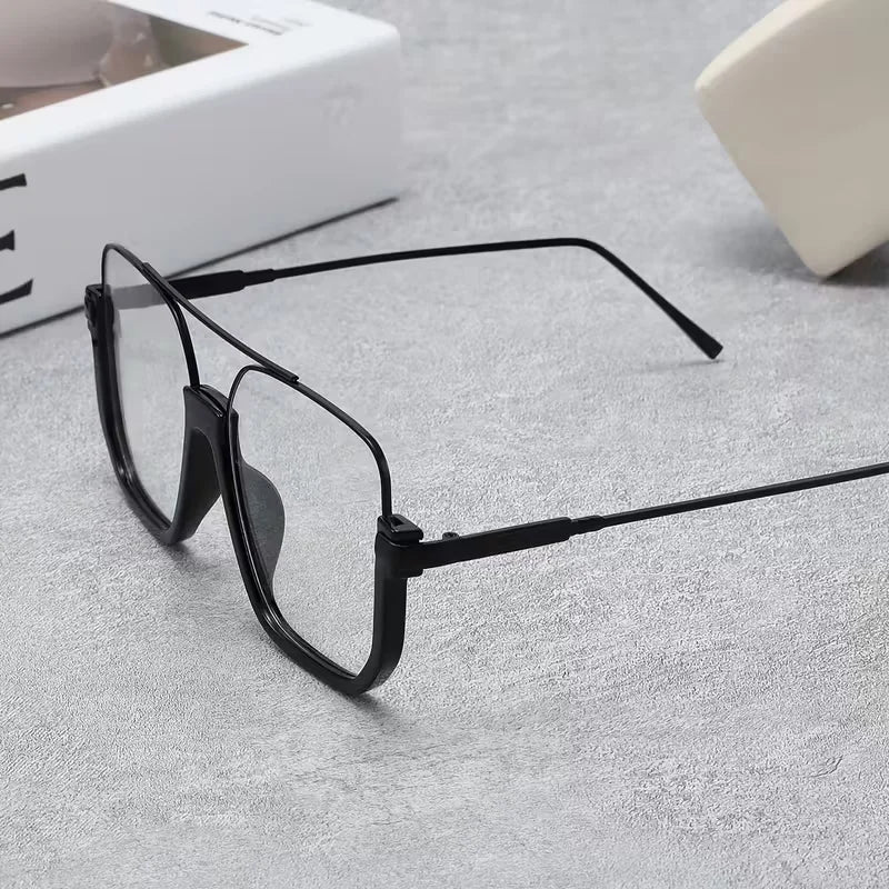 Vintage Oversized Clear Glasses | Trendy Square Eyewear