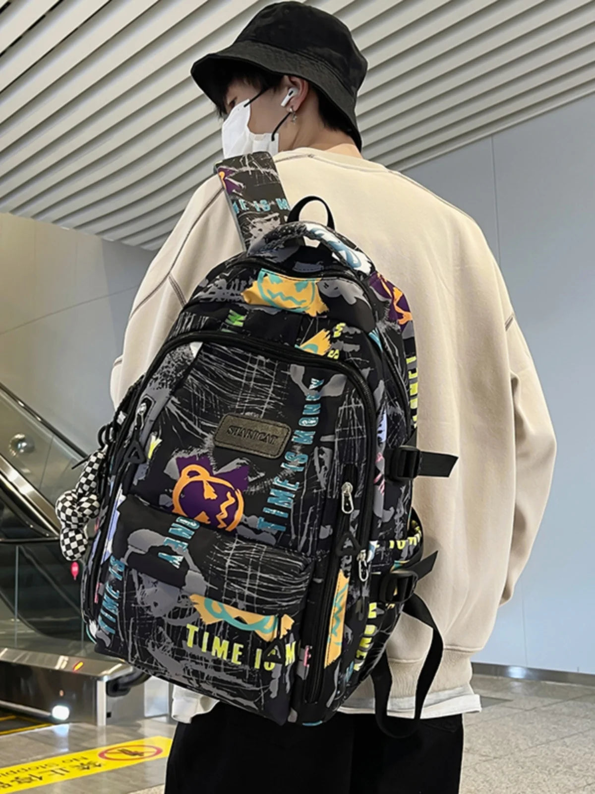 Trendy Personalized Graffiti Backpack | Large Capacity Unisex Bag