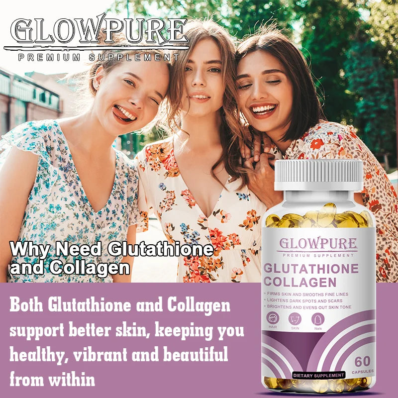 Vegan Glutathione Collagen Capsules for Skin Tone & Beauty Care