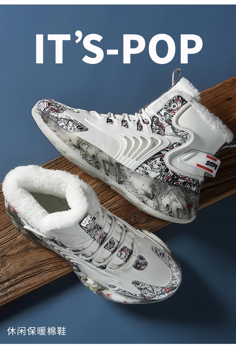 Men's Warm Waterproof Winter Boots | Non-Slip Plush Sneakers