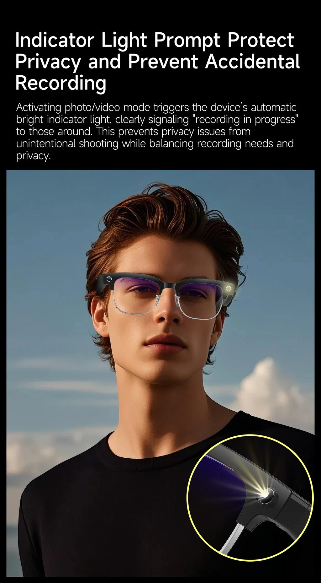 AI Smart Glasses with 8K HD Camera | Bluetooth Call & Voice Control