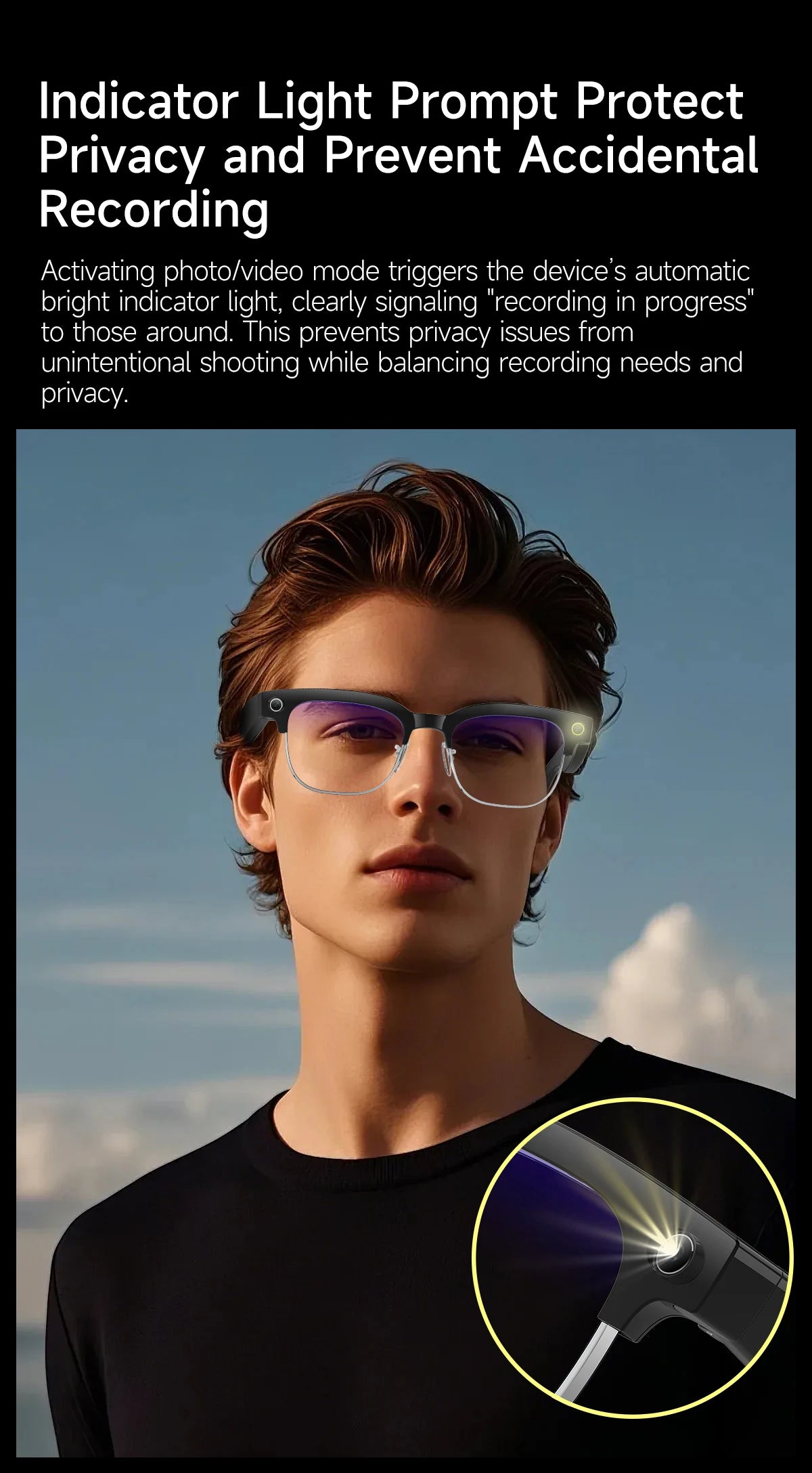 AI Smart Glasses with 8K HD Camera | Bluetooth Call & Voice Control