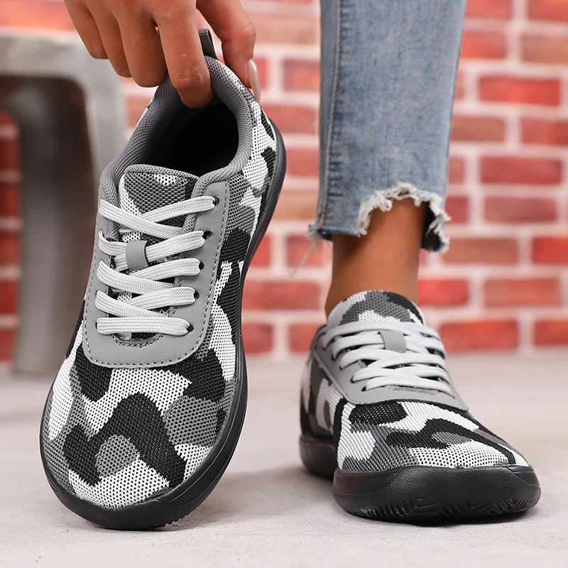 Camouflage Women's Breathable Mesh Flat Bottom Shoes | Comfort Fit