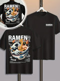 Men's Casual Graphic T-Shirt | Japanese Wave & Noodles Print