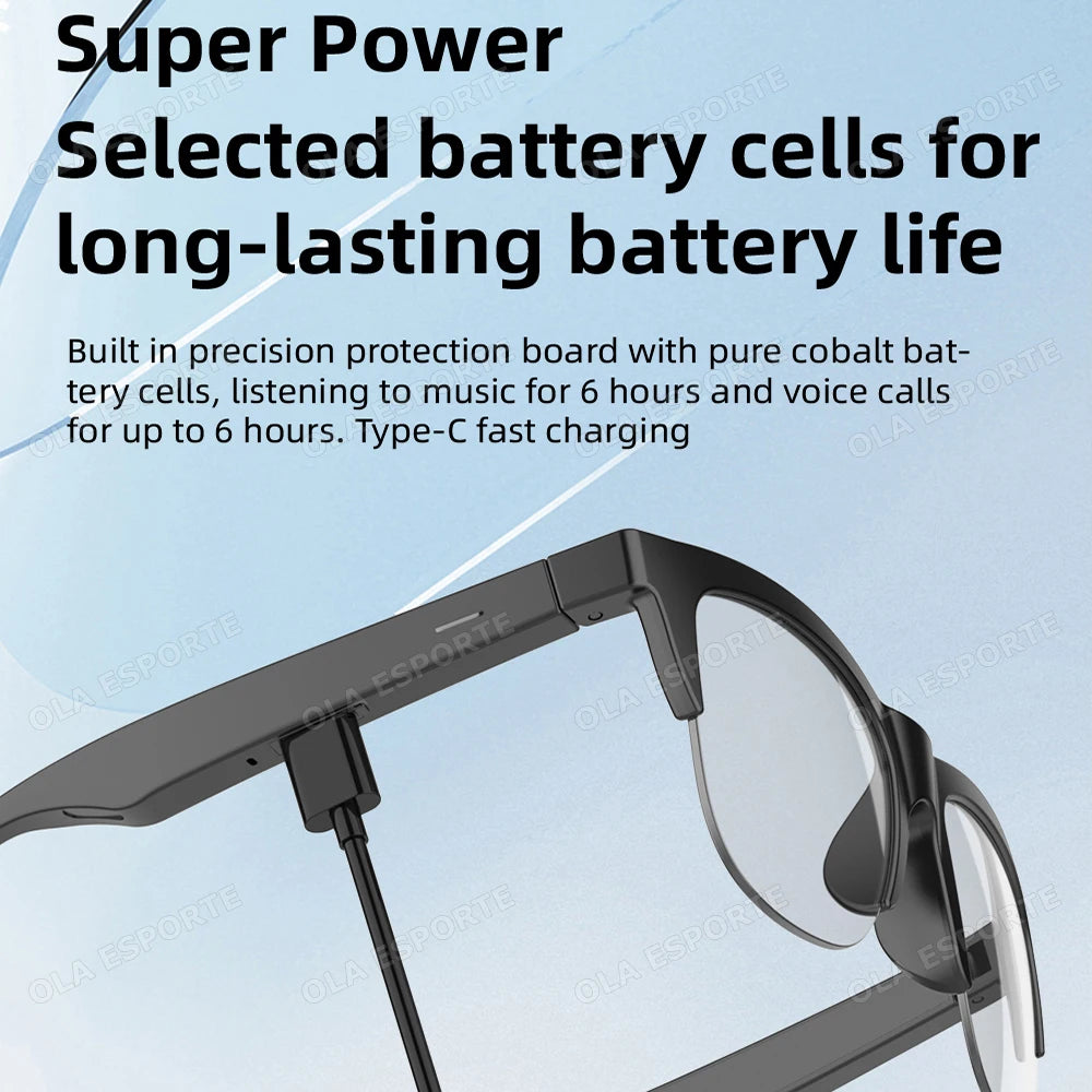 Photosensitive Smart Glasses with Bluetooth & UV Protection
