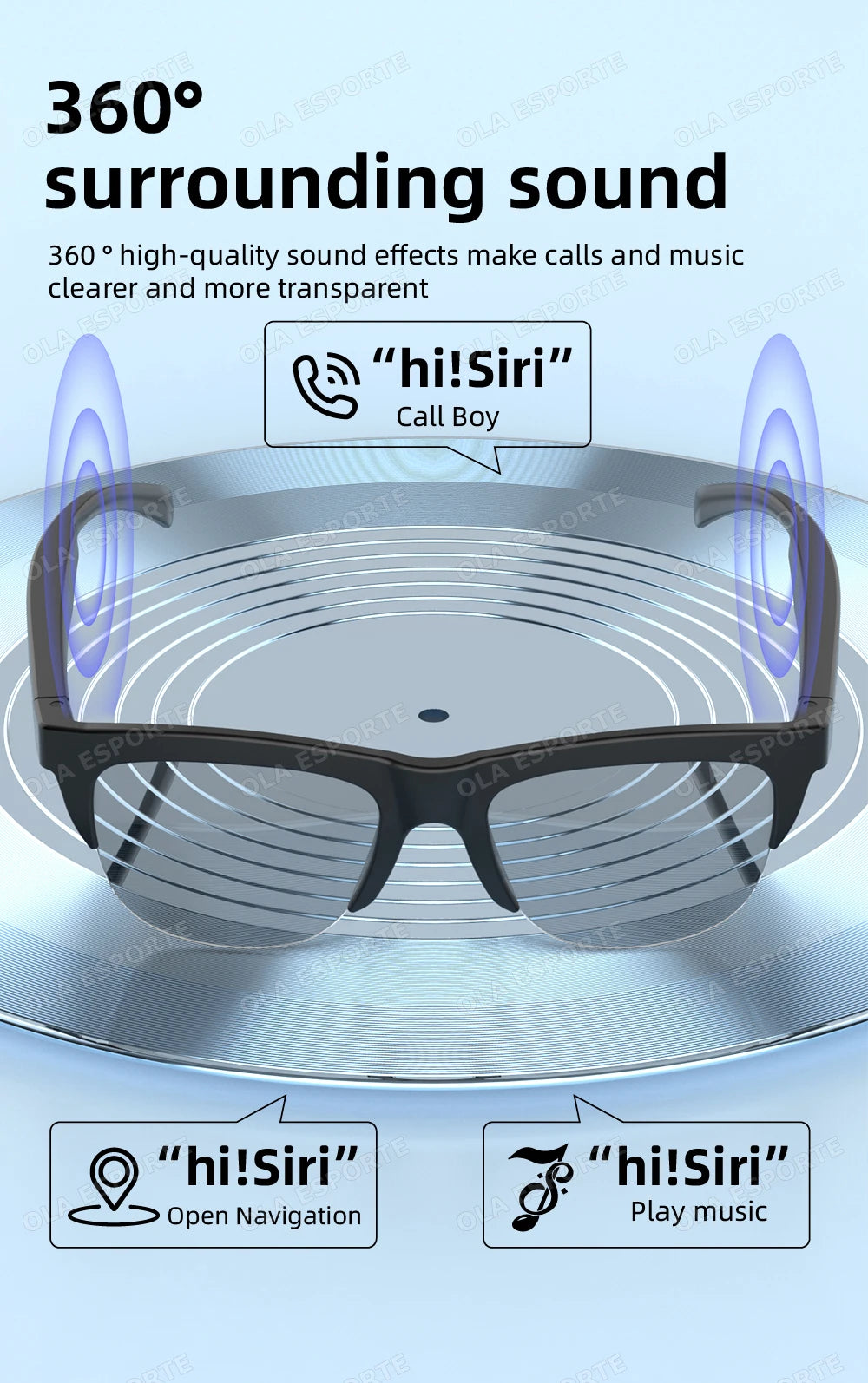 Photosensitive Smart Glasses with Bluetooth & UV Protection