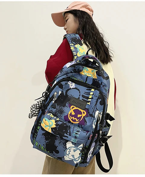 Trendy Personalized Graffiti Backpack | Large Capacity Unisex Bag