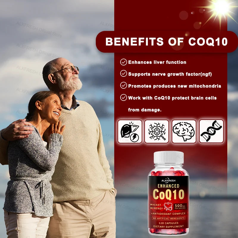 CoQ10 Capsules for Heart, Brain & Energy Support | Relieve Fatigue