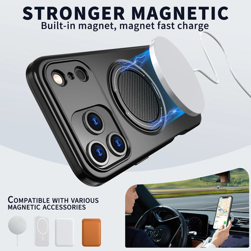 360° Magnetic Bracket Phone Case for All iPhone Models | Shockproof Design