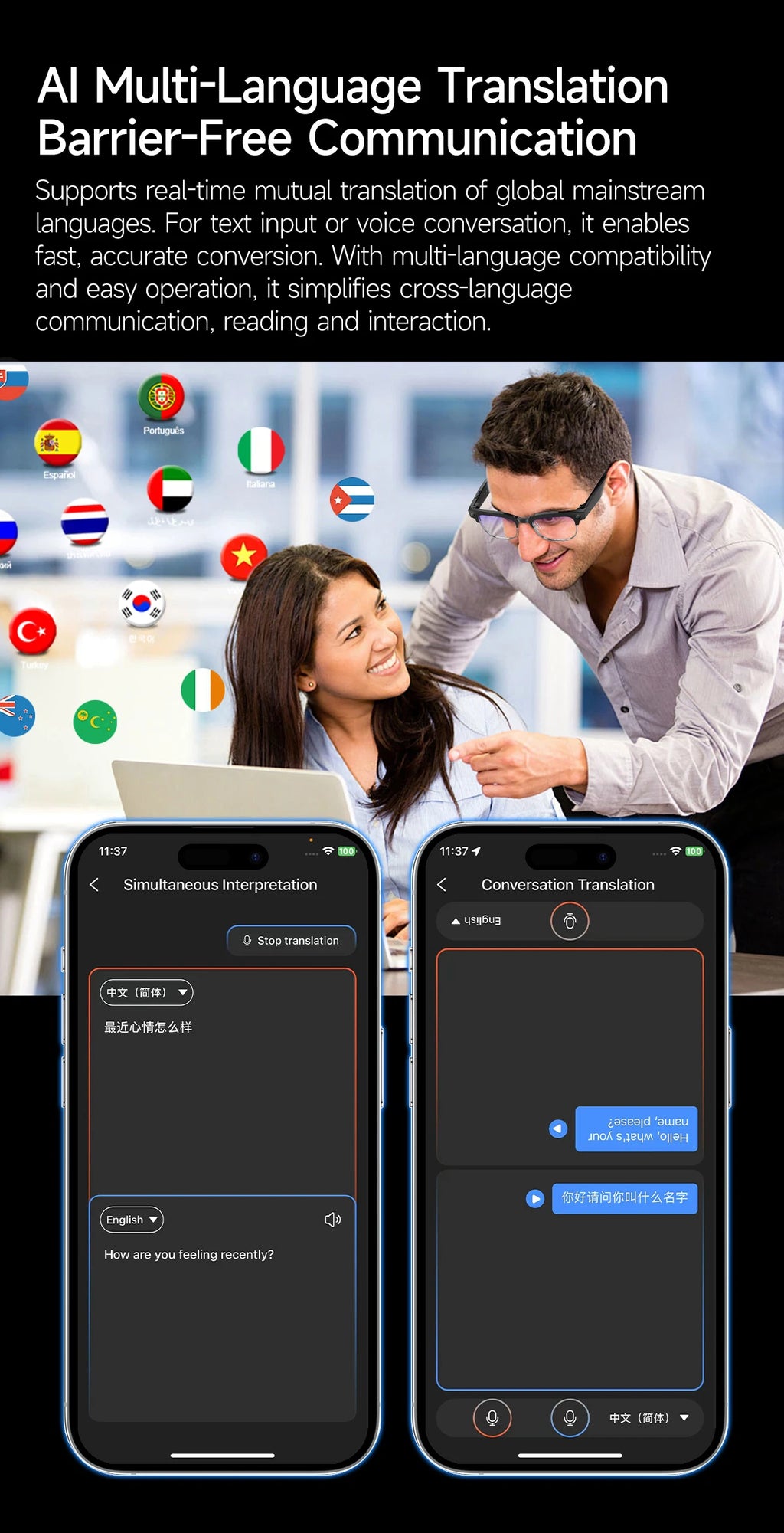 AI Smart Glasses with 8K HD Camera | Bluetooth Call & Voice Control