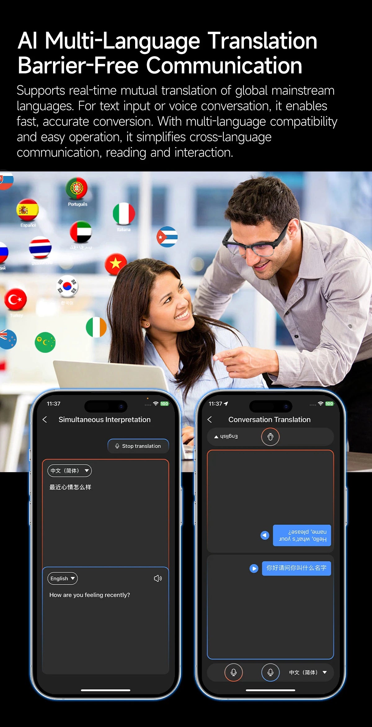 AI Smart Glasses with 8K HD Camera | Bluetooth Call & Voice Control