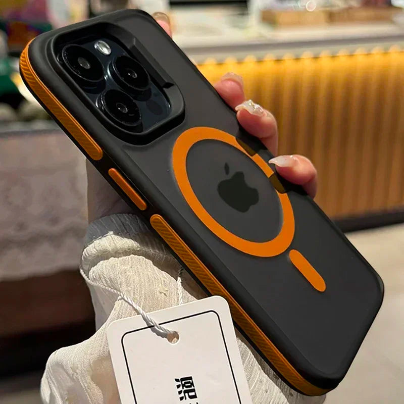 Bicolor Matte Frosted Magnetic Phone Case | Shockproof Hard Cover