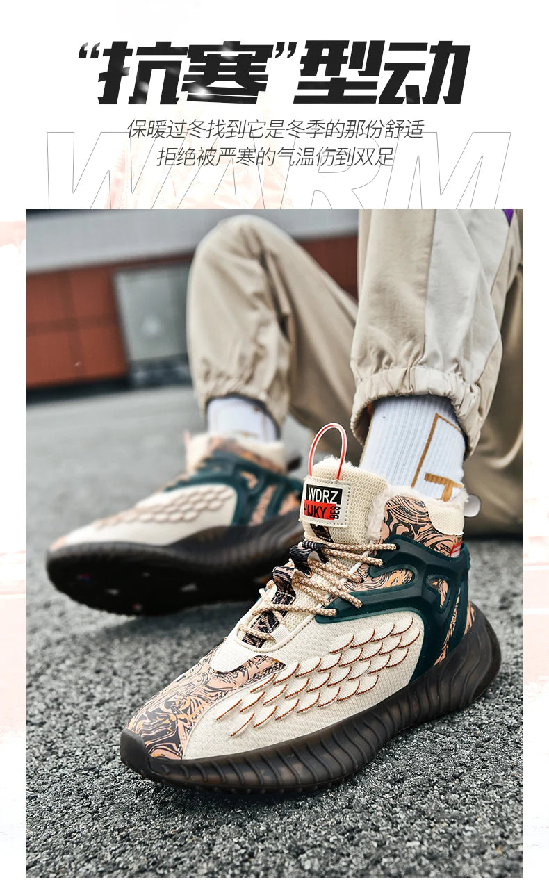 Men's Warm Waterproof Winter Boots | Non-Slip Plush Sneakers