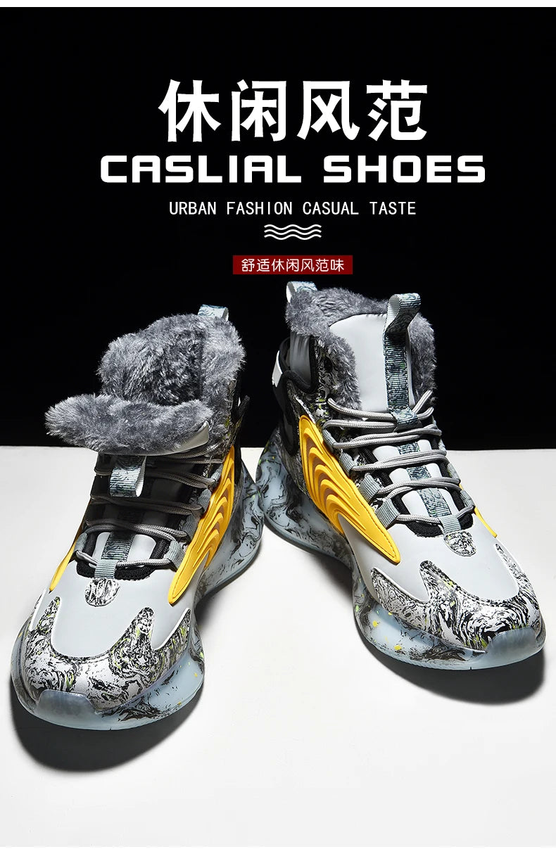 Men's Warm Waterproof Winter Boots | Non-Slip Plush Sneakers