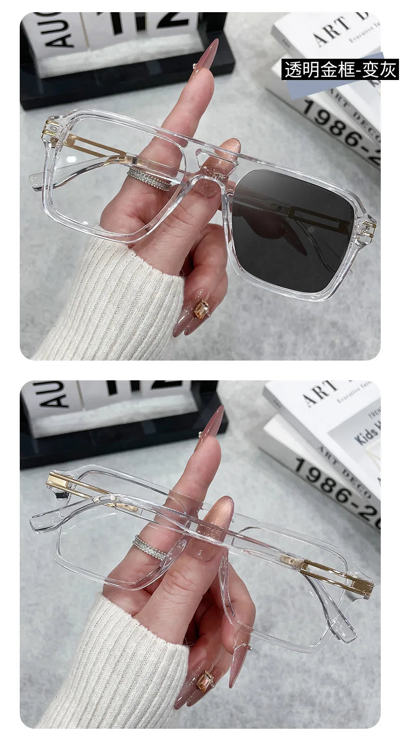 Vintage Square Sunglasses for Men and Women | Photochromic Eyewear